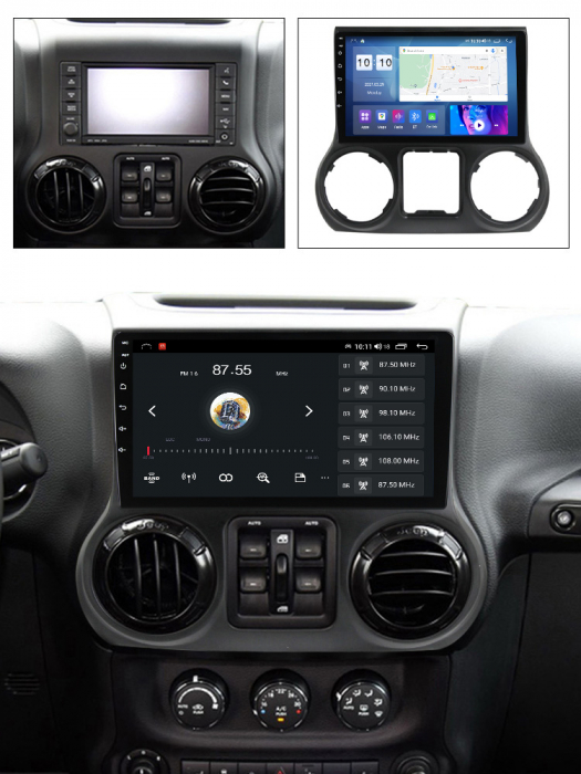 Navigatie dedicata Jeep Wrangler 2011-2016, 4 GB RAM 32 ROM, Android 13, Display QLED, 10", DSP, Carplay, Android Auto, Internet, Youtube , Waze , WI-FI , USB , Bluetooth [7]