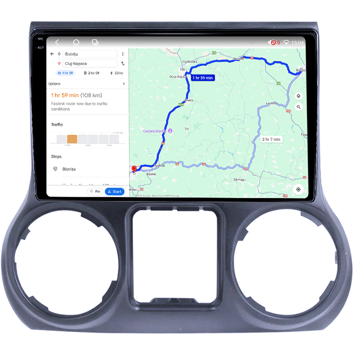 Navigatie dedicata Jeep Wrangler 2011-2016, 4GB RAM 64GB ROM, Octacore, Android 14, Display QLED 1K 10", Carplay&Android Auto, SIM 4G, Ventilator Activ [4]