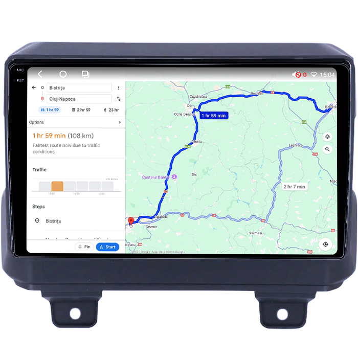 Navigatie dedicata Jeep Wrangler 2018-2019, 4GB RAM 64GB ROM, Octacore, Android 14, Display QLED 1K 9", Carplay&Android Auto, SIM 4G, Ventilator Activ [4]