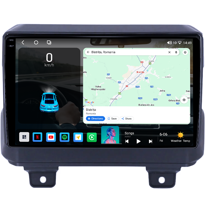 Navigatie dedicata Jeep Wrangler 2018-2019, 4GB RAM 64GB ROM, Octacore, Android 14, Display QLED 1K 9", Carplay&Android Auto, SIM 4G, Ventilator Activ [2]