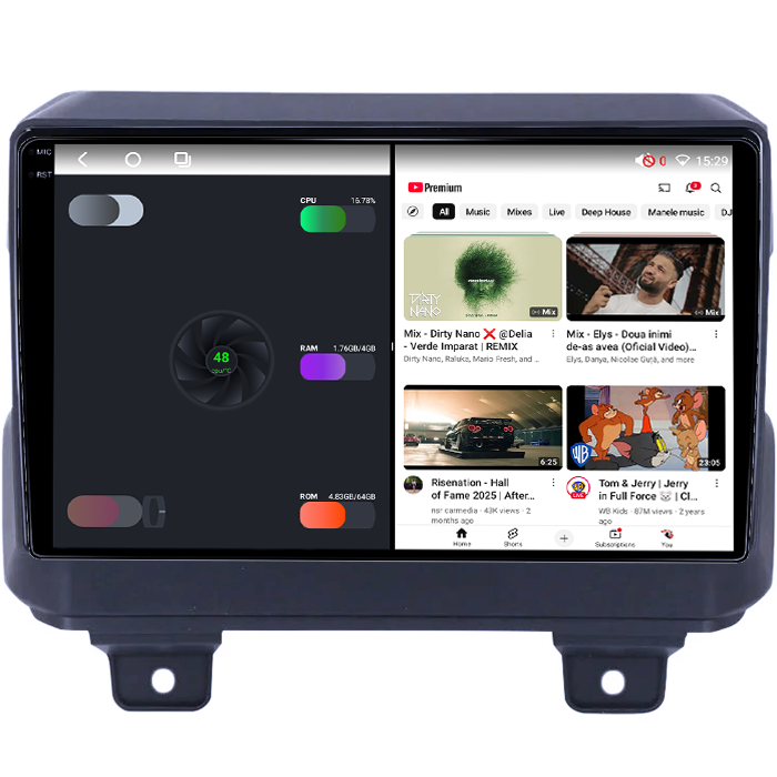 Navigatie dedicata Jeep Wrangler 2018-2019, 4GB RAM 64GB ROM, Octacore, Android 14, Display QLED 1K 9", Carplay&Android Auto, SIM 4G, Ventilator Activ [3]