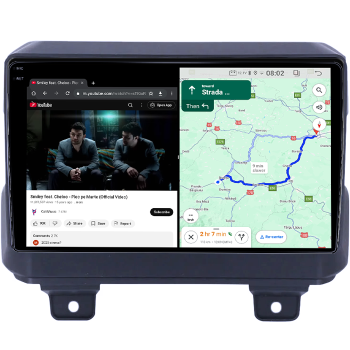 Navigatie dedicata Jeep Wrangler 2018-2019, 4GB RAM 64GB ROM, Quad Core, Display 9" QLED 1K, Carplay, Android 14, Bluetooth, Magazin Play, Suport Camere AHD [4]