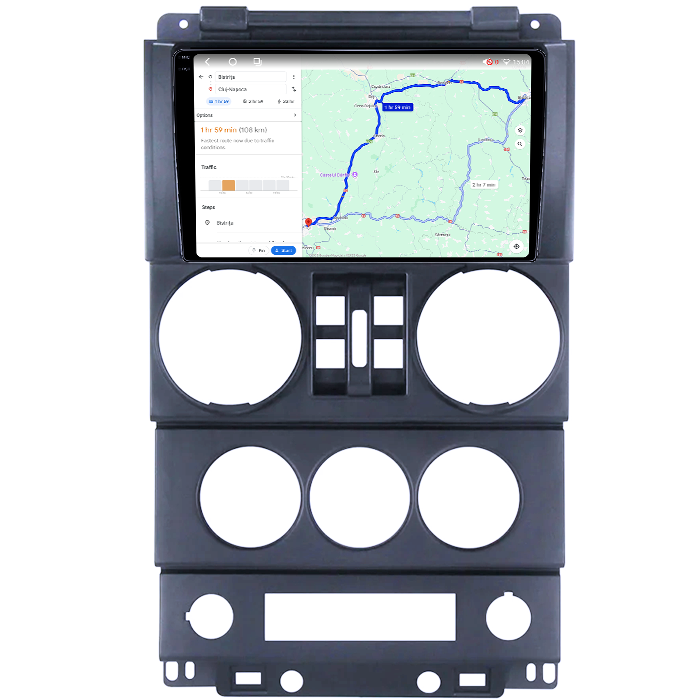 Navigatie dedicata Jeep Wrangler Rubicon 2008-2010, 4GB RAM 64GB ROM, Octacore, Android 14, Display QLED 1K 9", Carplay&Android Auto, SIM 4G, Ventilator Activ [4]