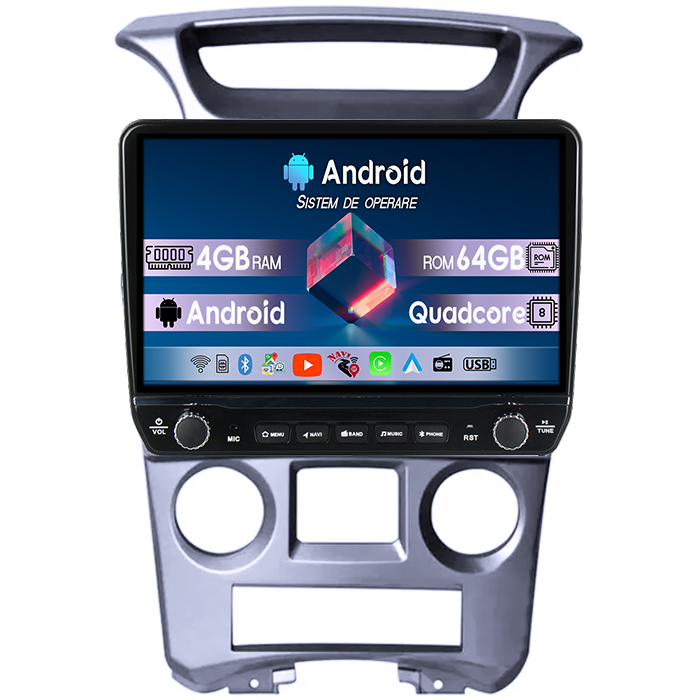 Navigatie dedicata Kia Carens 2007-2011 Tesla cu butoane rotative model 2024, 4GB RAM 64GB ROM, Procesor Quadcore, Android 14, Display QLED 10", DSP, Carplay&Android Auto [1]