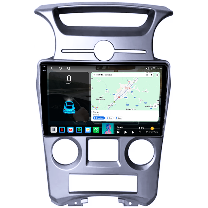 Navigatie dedicata KIA Carens 2007-2011, 4GB RAM 64GB ROM, Octacore, Android 14, Display QLED 1K 9", Carplay&Android Auto, SIM 4G, Ventilator Activ [2]