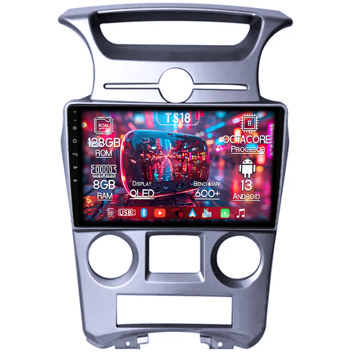Navigatie dedicata KIA Carens 2007-2011, 8GB RAM 128GB ROM, Octacore, Platforma TS18, Android 13, Display QLED 9”, Suporta camera 360º, DSP, Carplay&Android Auto, SIM 4G, Ventilator Activ [1]