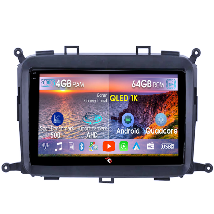 Navigatie dedicata KIA Carens 2013-2018, 4GB RAM 64GB ROM, Octacore, Android 14, Display QLED 1K 9", Carplay&Android Auto, SIM 4G, Ventilator Activ [1]