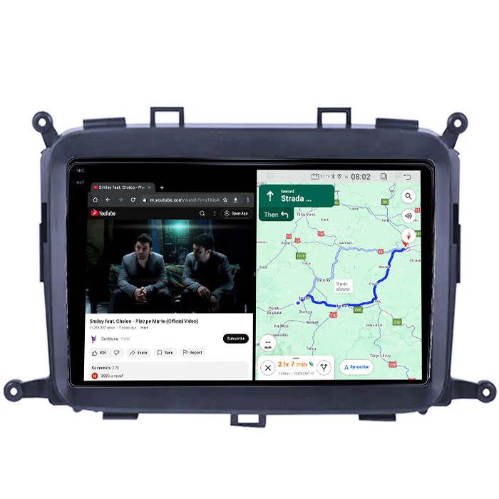 Navigatie dedicata KIA Carens 2013-2018, 4GB RAM 64GB ROM, Quad Core, Display 9" QLED 1K, Carplay, Android 14, Bluetooth, Magazin Play, Suport Camere AHD [6]