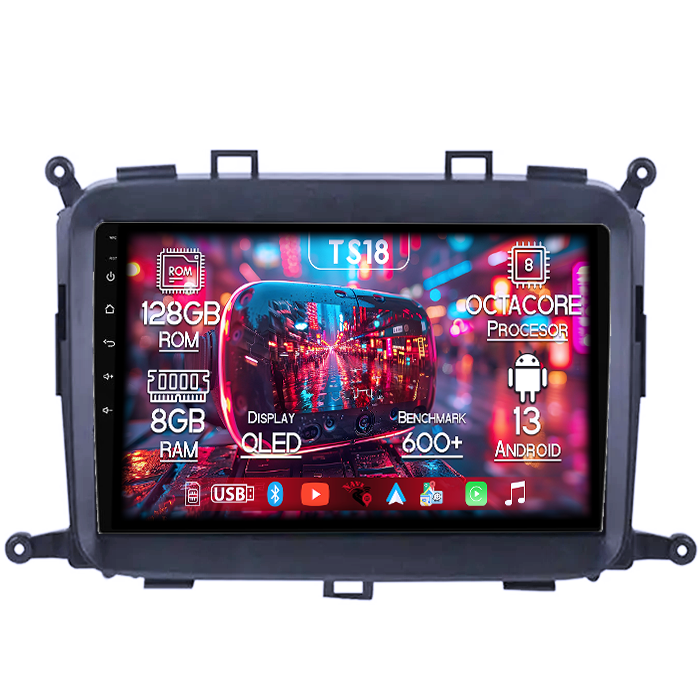 Navigatie dedicata KIA Carens 2013-2018, 8GB RAM 128GB ROM, Octacore, Platforma TS18, Android 13, Display QLED 9”, Suporta camera 360º, DSP, Carplay&Android Auto, SIM 4G, Ventilator Activ [1]