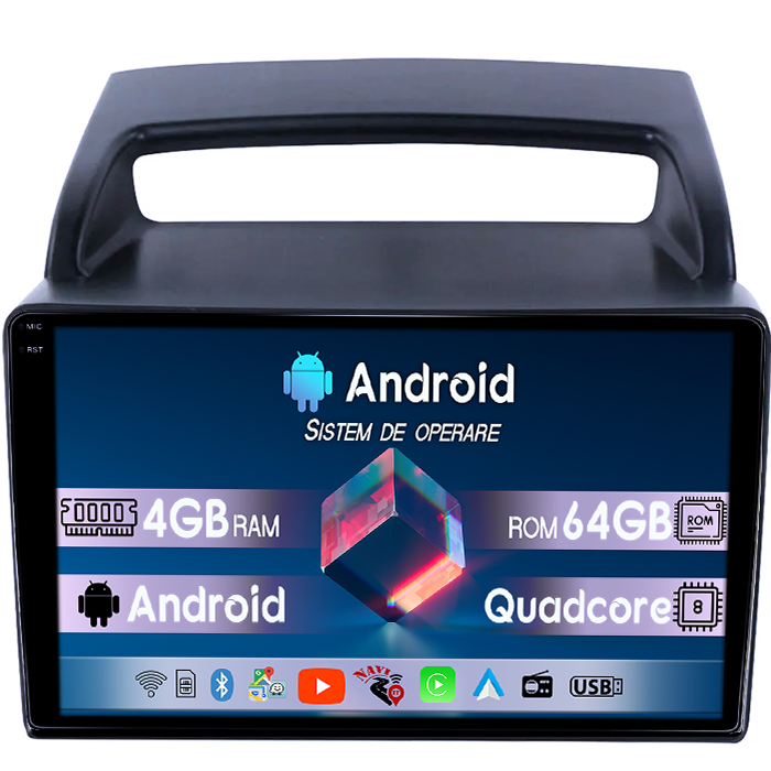 Navigatie dedicata KIA Carnival VQ 2006-2014, 4GB RAM 64GB ROM, Quad Core, Display 9" QLED 1K, Carplay, Android 14, Bluetooth, Magazin Play, Suport Camere AHD [1]