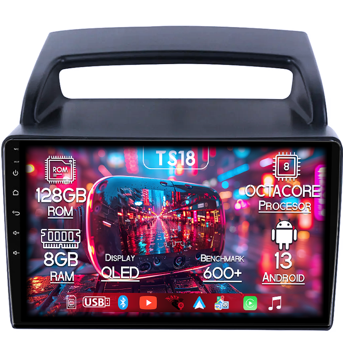 Navigatie dedicata KIA Carnival VQ 2006-2014, 8GB RAM 128GB ROM, Octacore, Platforma TS18, Android 13, Display QLED 9”, Suporta camera 360º, DSP, Carplay&Android Auto, SIM 4G, Ventilator Activ [1]