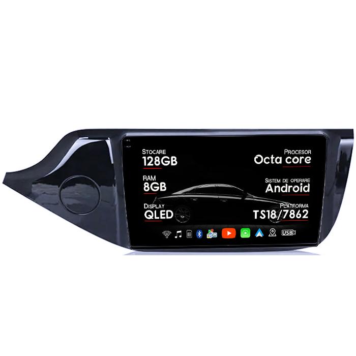 Navigatie dedicata Kia Ceed 2012-2016, 8GB RAM 128GB ROM, Octacore, Platforma TS18, Android 14, Display QLED 9", Suporta camera 360", DSP, Carplay&Android Auto, SIM 4G, Ventilator Activ [1]