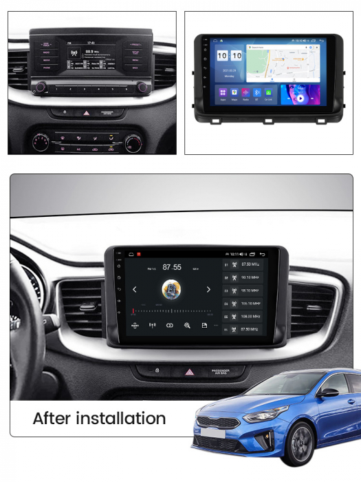 Navigatie dedicata KIA Ceed 2018- 2022, 4 GB RAM 32 ROM, Android 13, Display QLED, 10",DSP, Carplay, Android Auto, Internet, Youtube , Waze , WI-FI , USB , Bluetooth , Mirrorlink [7]
