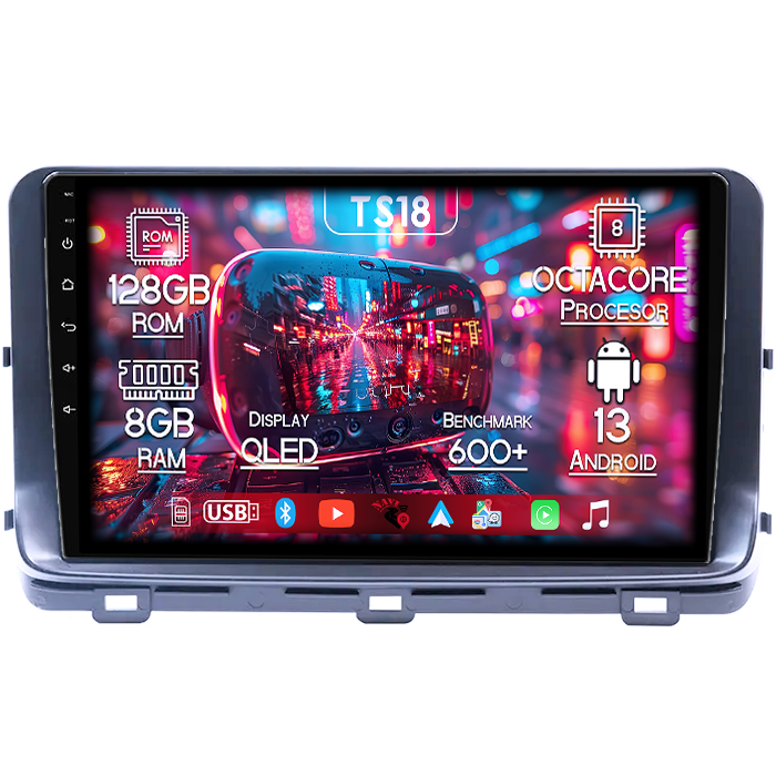 Navigatie dedicata KIA Ceed 2018- 2022, 8GB RAM 128GB ROM, Octacore, Platforma TS18, Android 13, Display QLED 10”, Suporta camera 360º, DSP, Carplay&Android Auto, SIM 4G, Ventilator Activ [1]