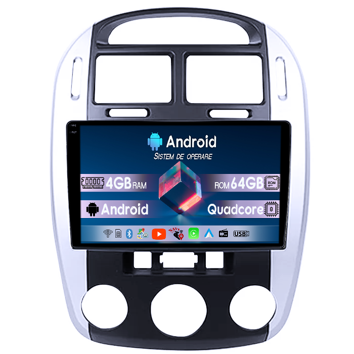 Navigatie dedicata Kia Cerato 2004-2008, 4GB RAM 64GB ROM, Quad Core, Display 9" QLED 1K, Carplay, Android 14, Bluetooth, Magazin Play, Suport Camere AHD [1]