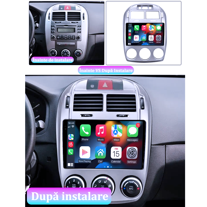 Navigatie dedicata Kia Cerato 2005-2006, 4GB RAM 64GB ROM, Procesor Qualcomm Octacore, Android 14, Rezolutie 2K, Display QLED 9", DSP, Carplay&Android Auto, SIM 4G [7]