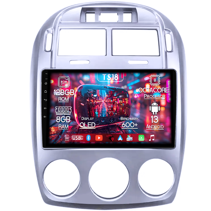 Navigatie dedicata Kia Cerato 2005-2006, 8GB RAM 128GB ROM, Octacore, Platforma TS18, Android 13, Display QLED 9”, Suporta camera 360º, DSP, Carplay&Android Auto, SIM 4G, Ventilator Activ [1]