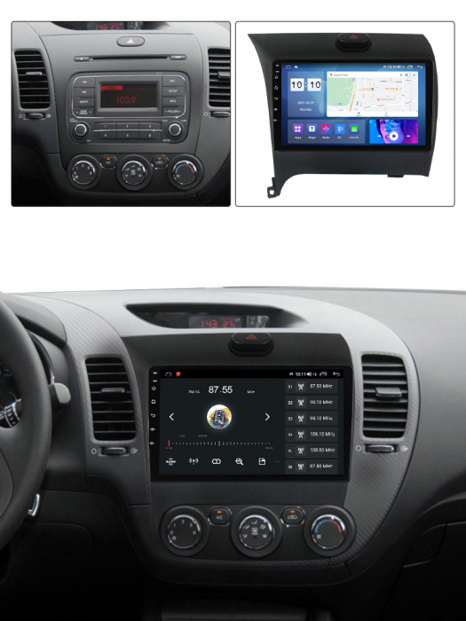 Navigatie dedicata Kia Cerato 2013-2017, 4GB RAM 32 ROM, Android 13, Display QLED, 9",DSP, Carplay, Android Auto, Internet, Youtube , Waze , WI-FI , USB , Bluetooth , Mirrorlink [5]