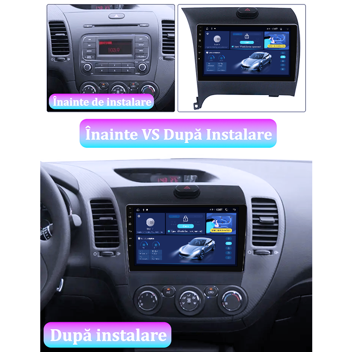 Navigatie dedicata Kia Cerato 2013-2017, 8GB RAM 128GB ROM, Octacore, Platforma TS18, Android 13, Display QLED 9”, Suporta camera 360º, DSP, Carplay&Android Auto, SIM 4G, Ventilator Activ [5]