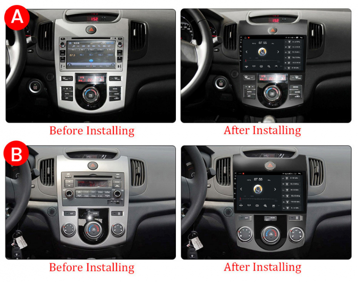 Navigatie dedicata Kia Forte Cerato 2008-2013, Black, 4GB RAM 64GB ROM, Octacore, Android 13, Display QLED 9", DSP, Carplay, Android Auto, Internet, Youtube, Waze, WIFI, Bluetooth [7]