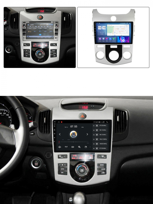 Navigatie dedicata Kia Forte Cerato 2008-2013, Silver, 4GB RAM 32 ROM, Android 13, Display QLED, 9",DSP, Carplay, Android Auto, Internet, Youtube , Waze , WI-FI , USB , Bluetooth , Mi [4]