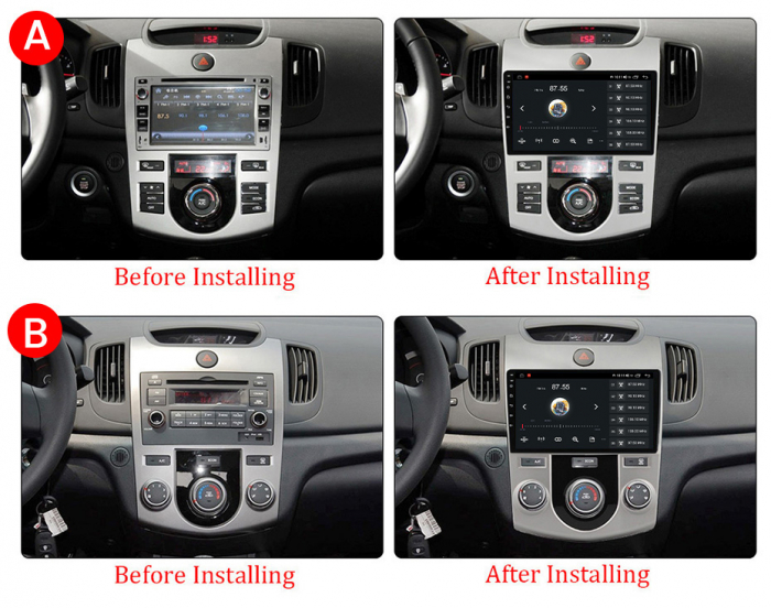 Navigatie dedicata Kia Forte Cerato 2008-2013, Silver, 4GB RAM 32 ROM, Android 13, Display QLED, 9",DSP, Carplay, Android Auto, Internet, Youtube , Waze , WI-FI , USB , Bluetooth , Mi [6]