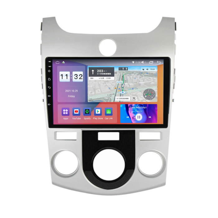 Navigatie dedicata Kia Forte Cerato 2008-2013, Silver, 4GB RAM 32 ROM, Android 13, Display QLED, 9",DSP, Carplay, Android Auto, Internet, Youtube , Waze , WI-FI , USB , Bluetooth , Mi [5]