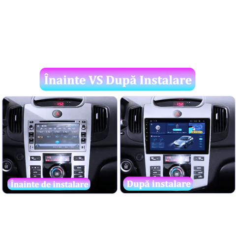 Navigatie dedicata Kia Forte Cerato 2008-2013, Silver, 4GB RAM 64GB ROM, Quad Core, Display 9" QLED 1K, Carplay, Android 14, Bluetooth, Magazin Play, Suport Camere AHD [2]