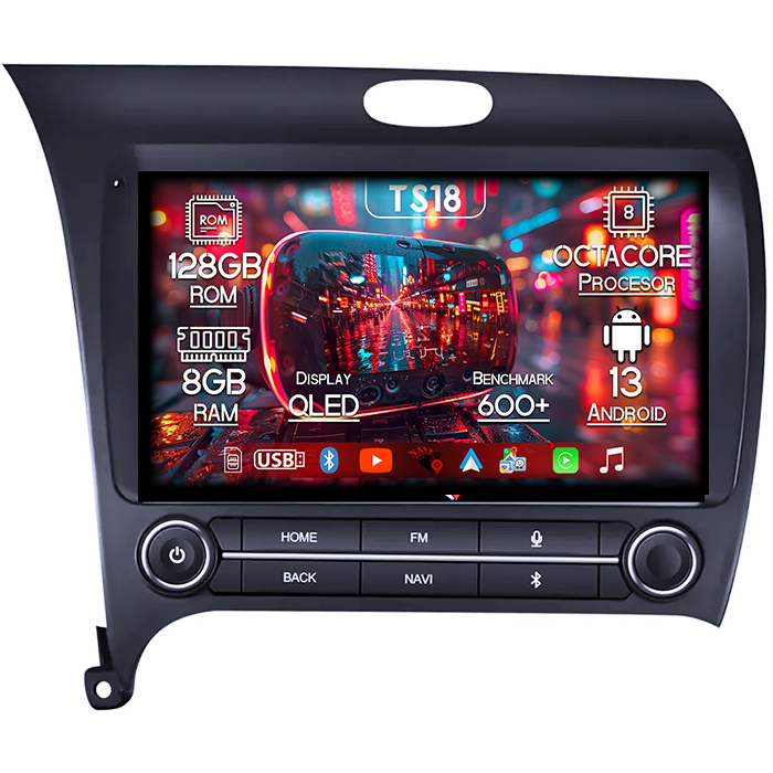 Navigatie dedicata KIA K3 2013-2018, 8GB RAM 128GB ROM, Octacore, Platforma TS18, Android 13, Display QLED 9”, Suporta camera 360º, DSP, Carplay&Android Auto, SIM 4G, Ventilator Activ [1]