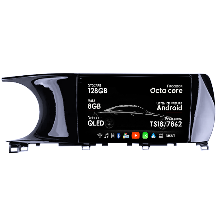 Navigatie dedicata KIA K5 3 2020-2021, 8GB RAM 128GB ROM, Octacore, Platforma TS18, Android 14, Display QLED 10", Suporta camera 360", DSP, Carplay&Android Auto, SIM 4G, Ventilator Activ [1]