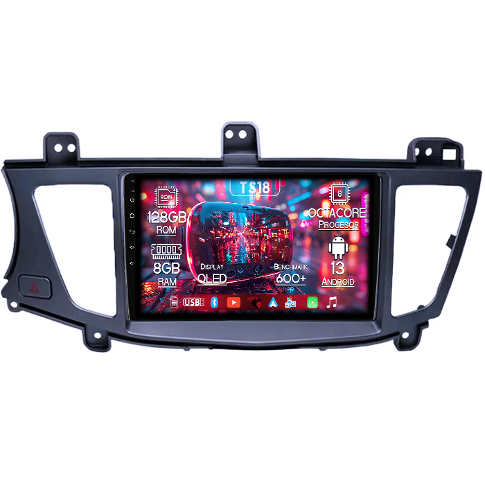 Navigatie dedicata Kia K7 Cadenza 2011-2012, 8GB RAM 128GB ROM, Octacore, Platforma TS18, Android 13, Display QLED 9”, Suporta camera 360º, DSP, Carplay&Android Auto, SIM 4G, Ventilator Activ [1]