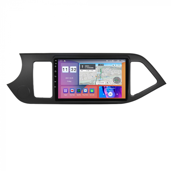 Navigatie dedicata Kia Morning Picanto 2011-2017, Black, 4GB RAM 64GB ROM, Octacore, Android 13, Display QLED 9", DSP, Carplay, Android Auto, Internet, Youtube, Waze, WIFI, Bluetooth [5]