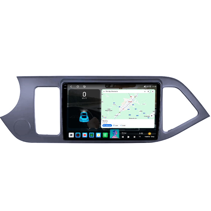 Navigatie dedicata Kia Morning Picanto 2011-2017, Black, 4GB RAM 64GB ROM, Octacore, Android 14, Display QLED 1K 9", Carplay&Android Auto, SIM 4G, Ventilator Activ [2]
