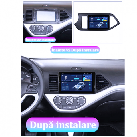 Navigatie dedicata Kia Morning Picanto 2011-2017, Black, 4GB RAM 64GB ROM, Quad Core, Display 9" QLED 1K, Carplay, Android 14, Bluetooth, Magazin Play, Suport Camere AHD [2]