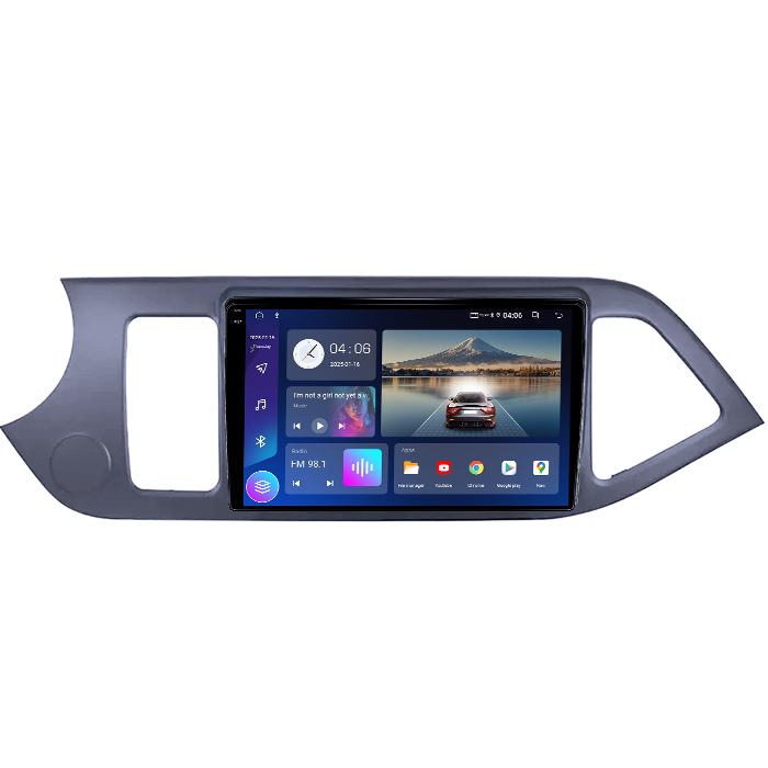 Navigatie dedicata Kia Morning Picanto 2011-2017, Black, 4GB RAM 64GB ROM, Quad Core, Display 9" QLED 1K, Carplay, Android 14, Bluetooth, Magazin Play, Suport Camere AHD [4]