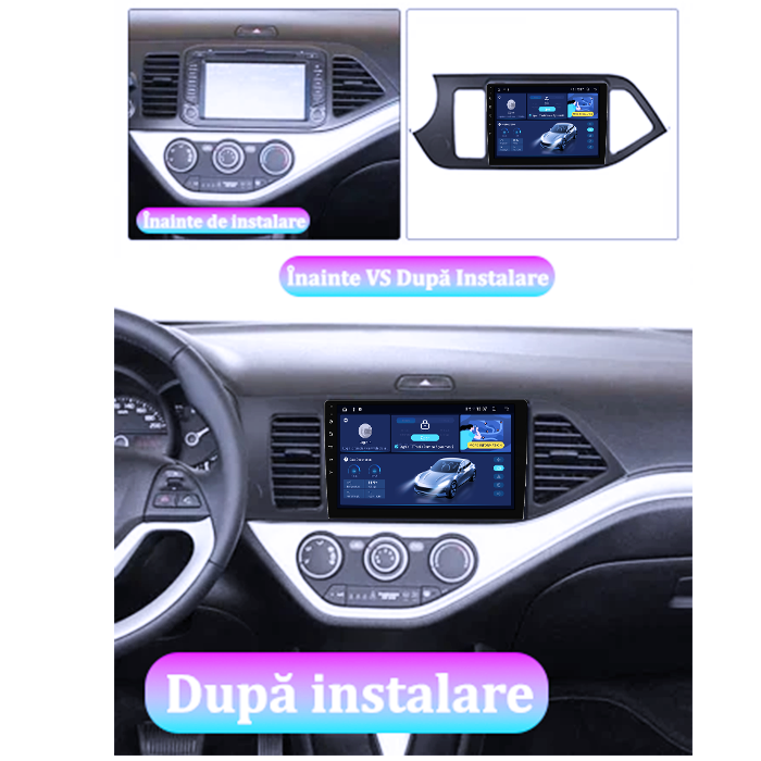 Navigatie dedicata Kia Morning Picanto 2011-2017, Black, 8GB RAM 128GB ROM, Octacore, Platforma TS18, Android 13, Display QLED 9”, Suporta camera 360º, DSP, Carplay&Android Auto, SIM 4G, Ventilator Ac [5]