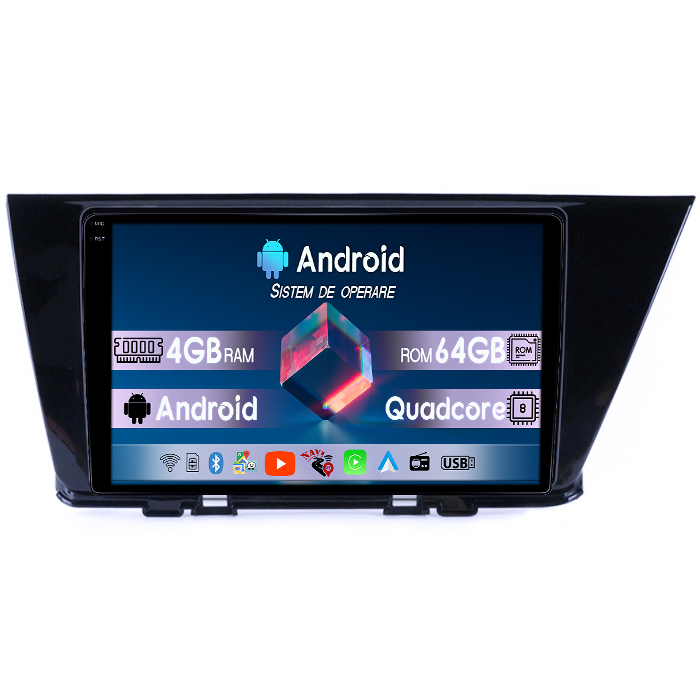 Navigatie dedicata Kia Niro 2016-2019, 4GB RAM 64GB ROM, Quadcore, Android 14, Display QLED 1K, 9", DSP, Carplay&Android Auto, Suport camere AHD [1]