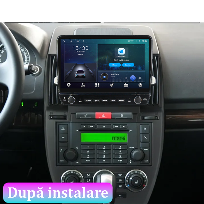 Navigatie dedicata Land Rover Freelander (2007-2012) Tesla cu butoane rotative model 2024, 4GB RAM 64GB ROM, Procesor Quadcore, Android 14, Display QLED 10", DSP, Carplay&Android Auto [7]