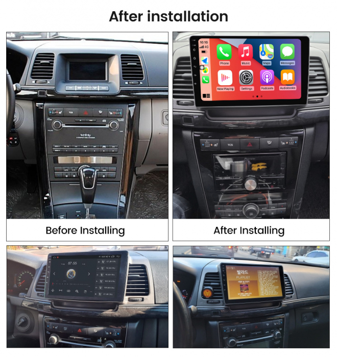 Navigatie dedicata Kia Opirus 2007-2008, Black, 4GB RAM 32 ROM, Android 13, Display QLED, 9",DSP, Carplay, Android Auto, Internet, Youtube , Waze , WI-FI , USB , Bluetooth , Mirrorlin [7]