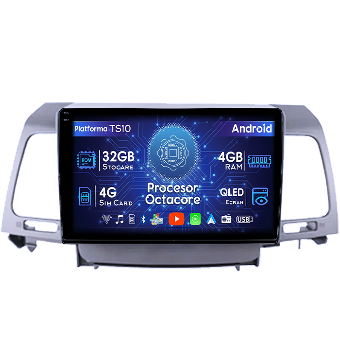 Navigatie dedicata Kia Opirus 2007-2008, Black, 4GB RAM 32GB ROM, Octacore, Android 14, Display QLED 1K 9", DSP, Carplay&Android Auto, SIM 4G, Bluetooth, Ventilator Activ [1]