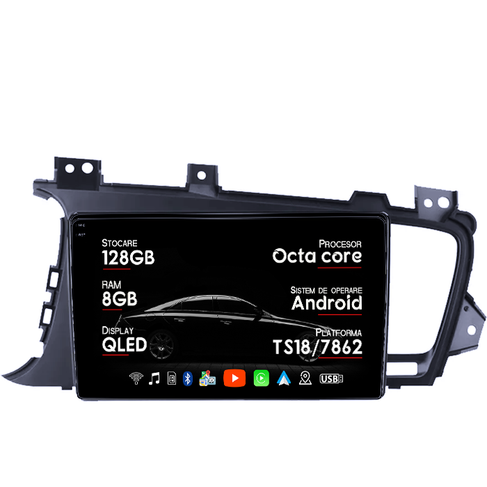 Navigatie dedicata Kia Optima 2011-2014, 8GB RAM 128GB ROM, Octacore, Platforma TS18, Android 14, Display QLED 9", Suporta camera 360", DSP, Carplay&Android Auto, SIM 4G, Ventilator Activ [1]