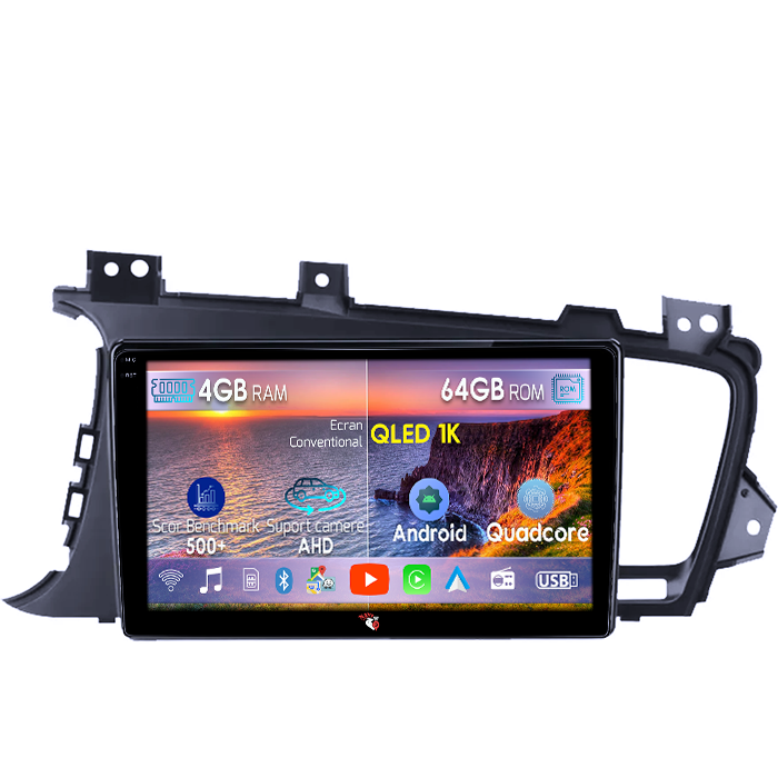 Navigatie dedicata Kia Optima 2011-2014, Black, 4GB RAM 64GB ROM, Octacore, Android 14, Display QLED 1K 9", Carplay&Android Auto, SIM 4G, Ventilator Activ [1]