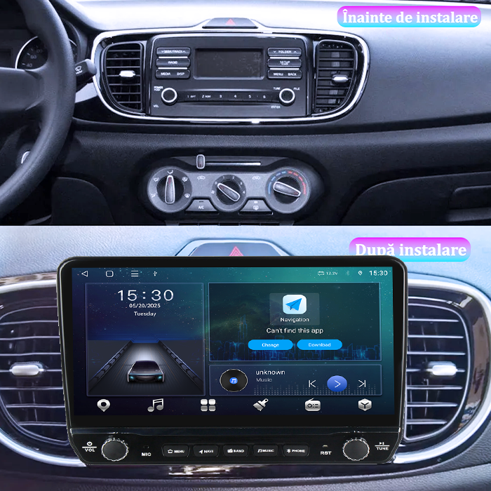 Navigatie dedicata Kia Pegas 2018-2020 Tesla cu butoane rotative model 2024, 4GB RAM 64GB ROM, Procesor Quadcore, Android 14, Display QLED 10", DSP, Carplay&Android Auto [7]