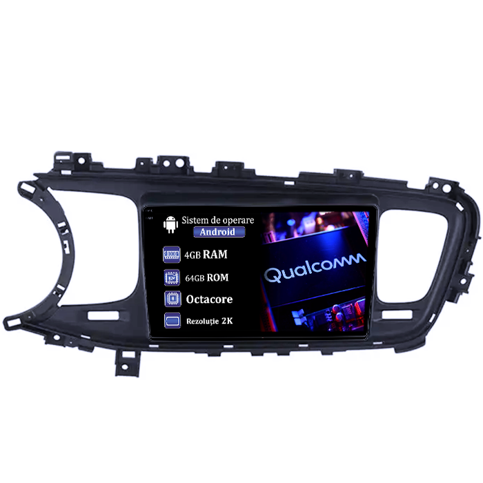 Navigatie dedicata Kia Optima K5 2013-2015, Black, 4GB RAM 64GB ROM, Procesor Qualcomm Octacore, Android 14, Rezolutie 2K, Display QLED 9", DSP, Carplay&Android Auto, SIM 4G [1]