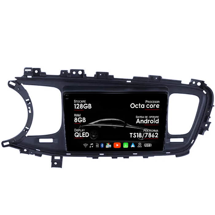 Navigatie dedicata Kia Optima K5 2013-2015, Black, 8GB RAM 128GB ROM, Octacore, Platforma TS18, Android 14, Display QLED 9", Suporta camera 360", DSP, Carplay&Android Auto, SIM 4G, Ventilator Activ [1]