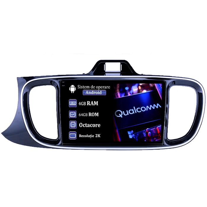Navigatie dedicata Kia Pegas 2018-2020, 4GB RAM 64GB ROM, Procesor Qualcomm Octacore, Android 14, Rezolutie 2K, Display QLED 9", DSP, Carplay&Android Auto, SIM 4G [1]
