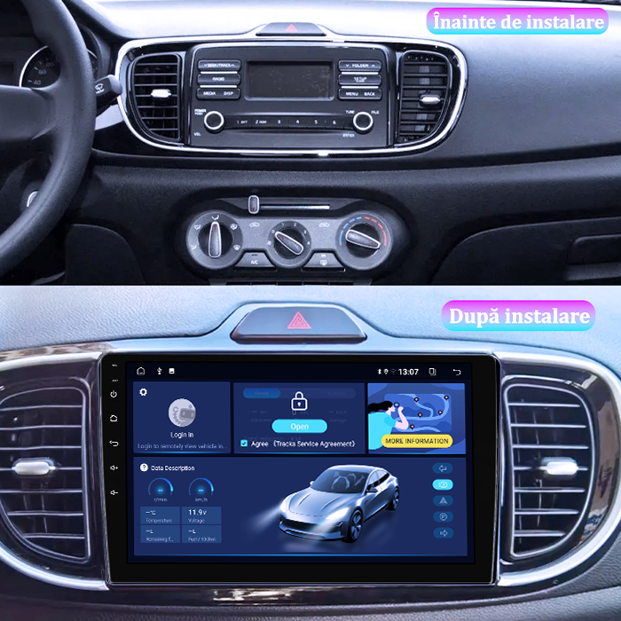 Navigatie dedicata Kia Pegas 2018-2020, 8GB RAM 128GB ROM, Octacore, Platforma TS18, Android 14, Display QLED 9”, Suporta camera 360º, DSP, Carplay&Android Auto, SIM 4G, Ventilator Activ [2]