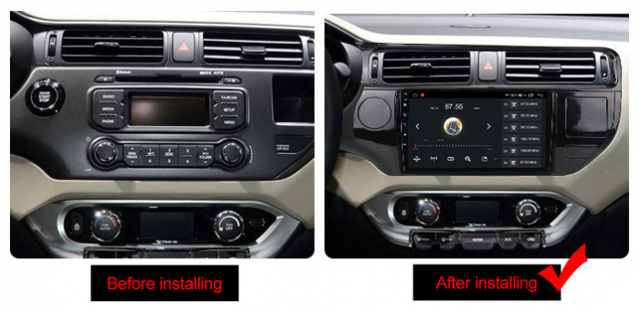 Navigatie dedicata Kia Rio 2011 - 2017, 4GB RAM 32 ROM, Android 13, Display QLED, 9",DSP, Carplay, Android Auto, Internet, Youtube , Waze , WI-FI , USB , Bluetooth , Mirrorlink [4]