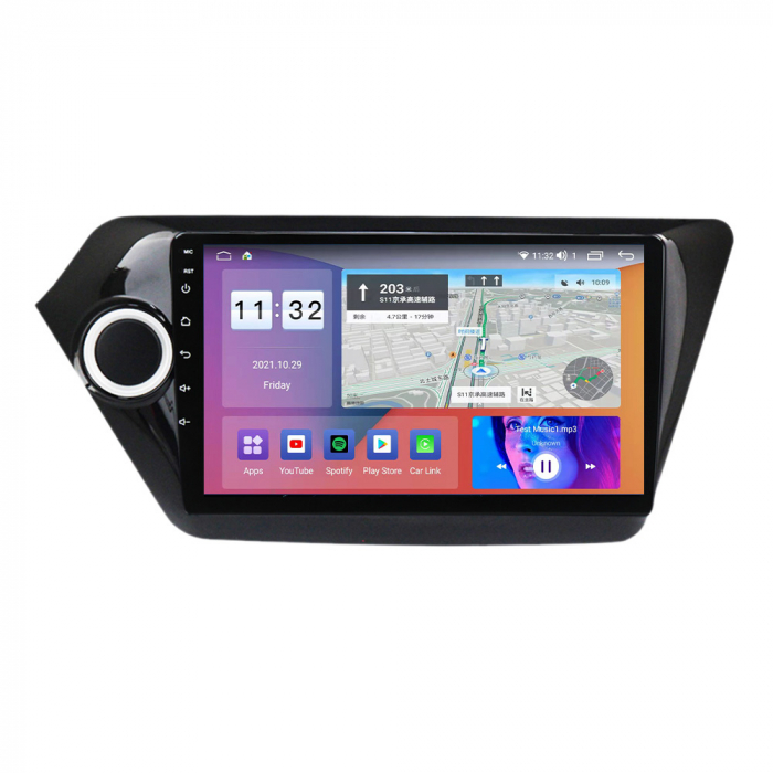Navigatie dedicata Kia Rio 2011-2015, 4GB RAM 32 ROM, Android 13, Display QLED, 9",DSP, Carplay, Android Auto, Internet, Youtube , Waze , WI-FI , USB , Bluetooth , Mirrorlink [6]
