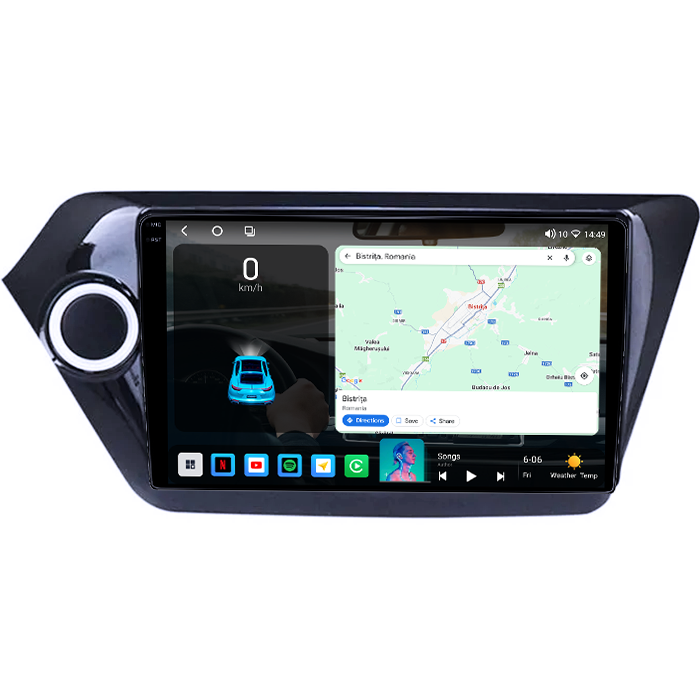 Navigatie dedicata Kia Rio 2011-2015, 4GB RAM 32GB ROM, Octacore, Android 14, Display QLED 1K 9", DSP, Carplay&Android Auto, SIM 4G, Bluetooth, Ventilator Activ [2]